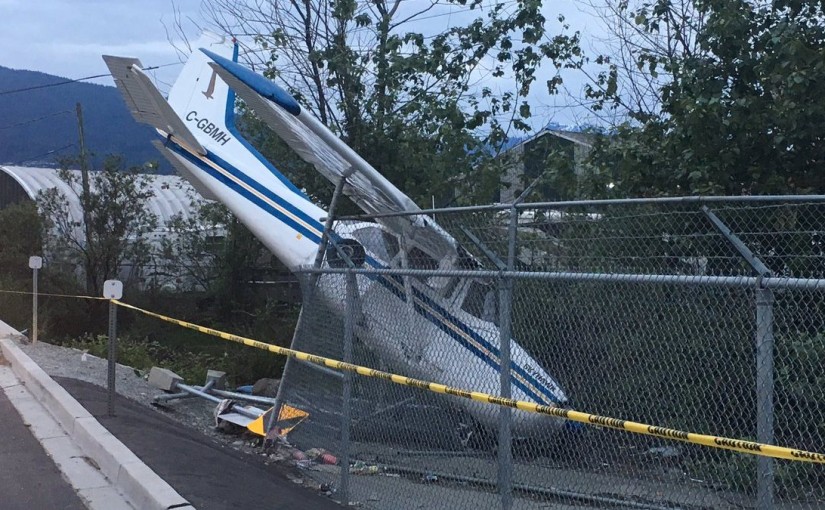 卑詩省北溫哥華的墜機 原因與缺乏燃料有關