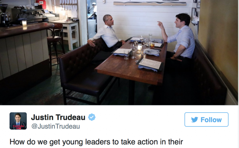 奧巴馬滿地可粉絲多 於特魯多共進晚餐