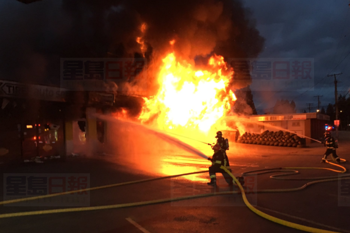 卑詩省阿波斯福一間車胎公司發生大火 不排除有人縱火