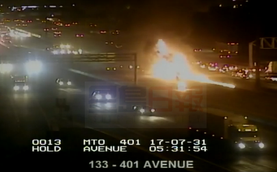 401高速車禍起火司機死亡道路已經重新開放