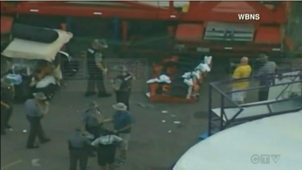 美遊樂設施空中突然斷裂 乘客墜落1死7傷