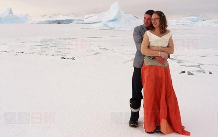 首對情侶於英屬南極行婚禮 冰天雪地添溫暖