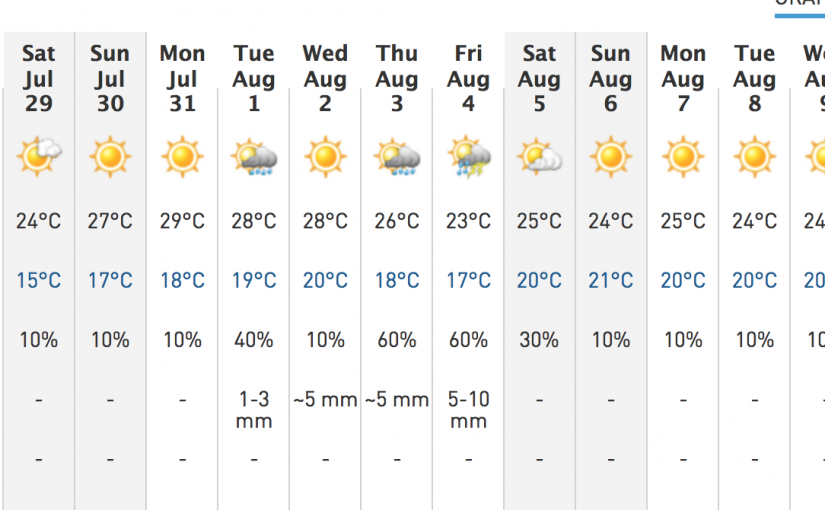 忍過今天的雨 享受六週以來第一個晴天週末！