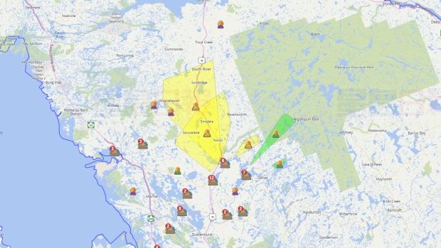 馬斯科卡地區 因為龍捲風暴雨斷電