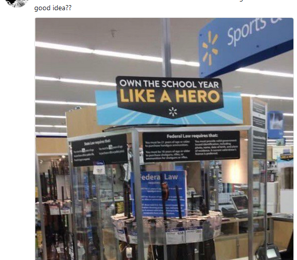 Walmart 為不當展示槍枝道歉