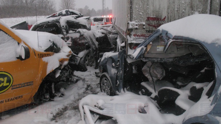 多倫多今年首場大雪 警方：12小時63起車禍
