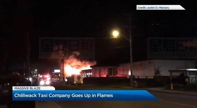 卑詩省芝里華克一間的士公司寫字樓遭焚毀