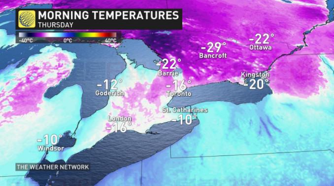 今天是2017年最冷一天 週五多倫多仍有大雪