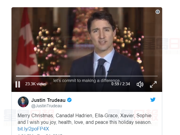 杜魯多聖誕祝詞：多樣性是我們的力量