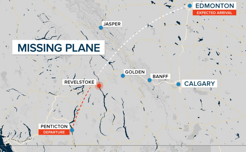 卑詩省救援人員暫停在內陸Revelstoke地區的搜索小型飛機行動