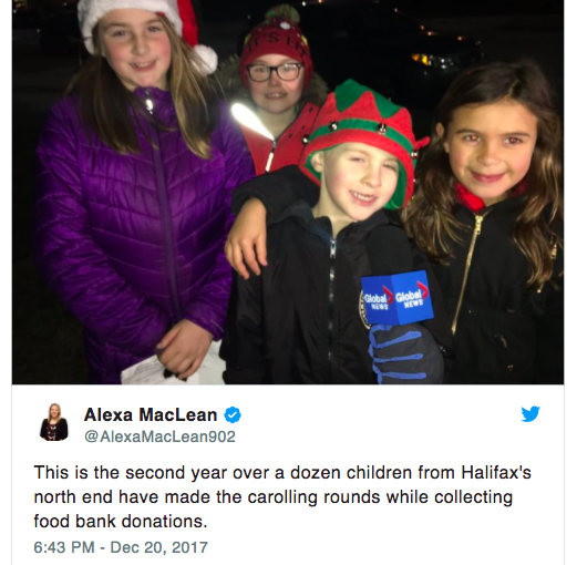 哈利法克斯兒童唱頌歌為食物銀行籌款