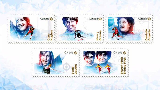 卑詩冬奧金牌得主雷恩肖像成為新系列郵票設計