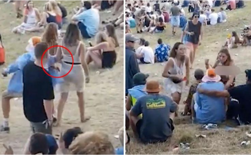 音樂節上遭鹹豬手 女孩將男子暴打！