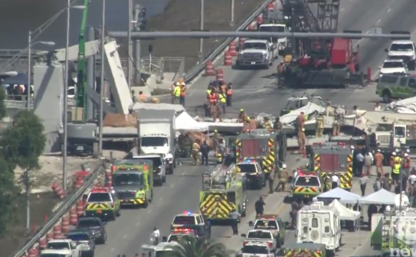 現場視頻：邁阿密行人天橋轟然倒塌！至少6人受傷