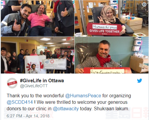 感恩加拿大 各地敘利亞難民捲袖獻血