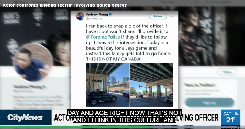 加國亞裔演員目睹警察涉嫌種族歧視