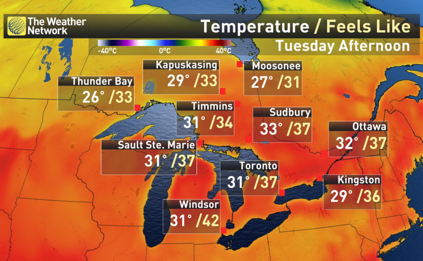 多倫多今日天氣：全天晴朗，下午高溫