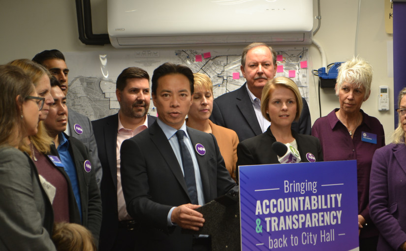 沈觀健稱要將透明度和問責制帶回溫哥華市府