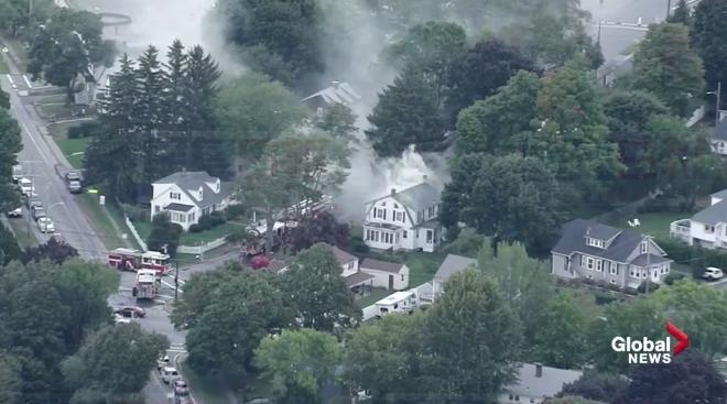 美國馬薩諸塞州發生大規模火災和瓦斯爆炸 濃煙滾滾不見天日