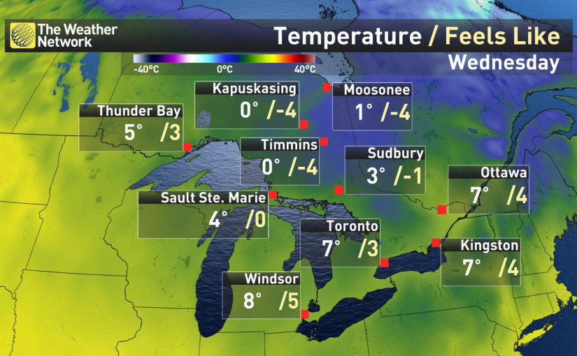安省：冷空氣來襲，大湖效應下有降雪風險