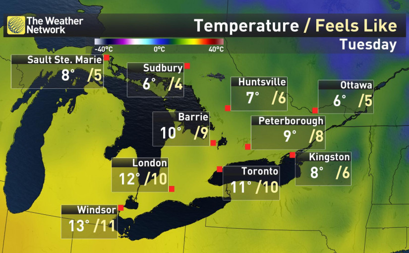 本週二安省氣溫回升，萬聖節有降雨風險