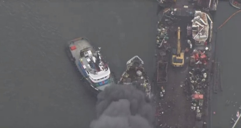 素里市又有拖船發生火警 是10月第2次類似事故