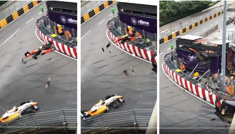 【視頻】澳門大獎賽可怕事故 17歲賽車手險死還生