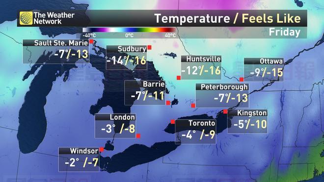 多倫多今日天氣晴朗，但積雪、嚴寒即將到來