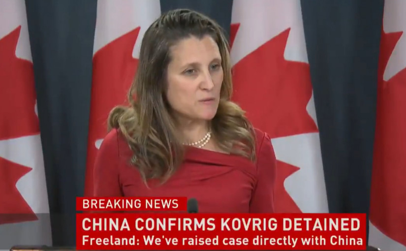 加拿大外長：再有一加國公民遭中國問話後失聯