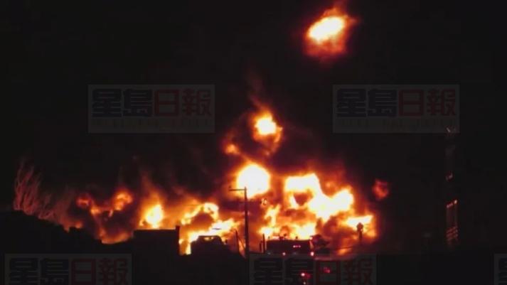 魁北克以南輪胎回收廠起火 黑煙覆城 仍在燃燒