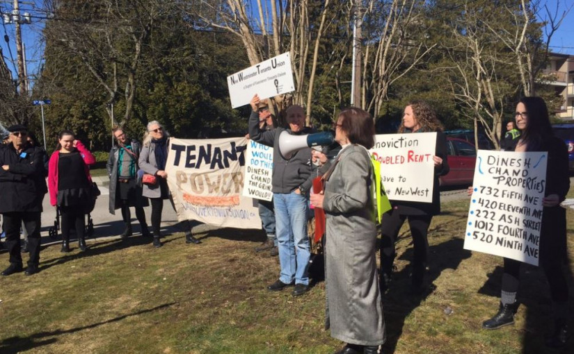 二埠市幾十位租戶市中心遊行，抗議遭受業主驅逐