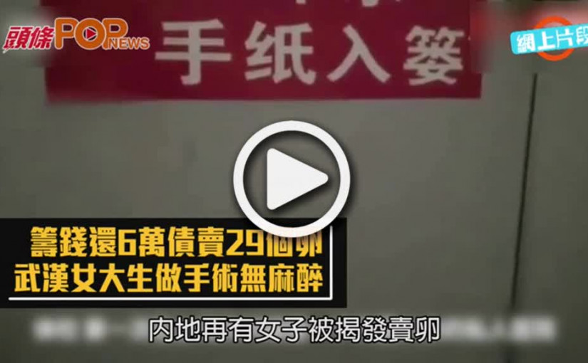 籌錢還6萬債賣29個卵 武漢女大生做手術無麻醉