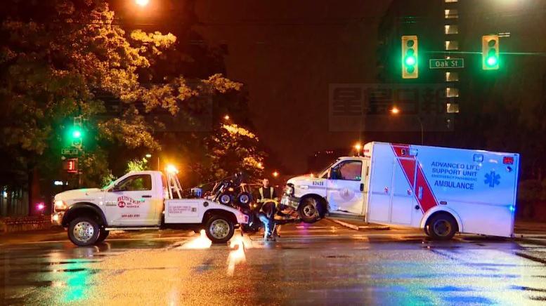 救護車溫哥華捲入車禍5人送醫