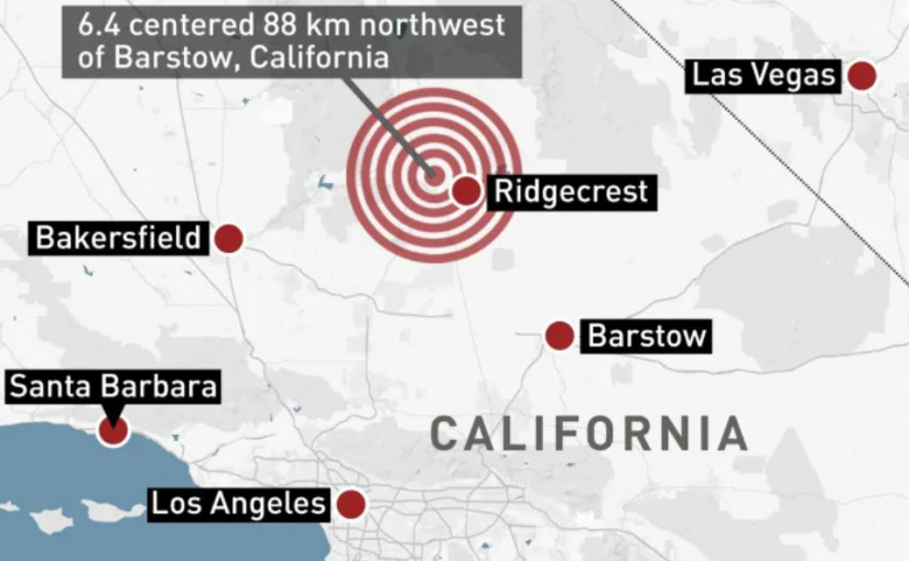 【有片】洛杉磯6.4級地震 建築物震動數秒