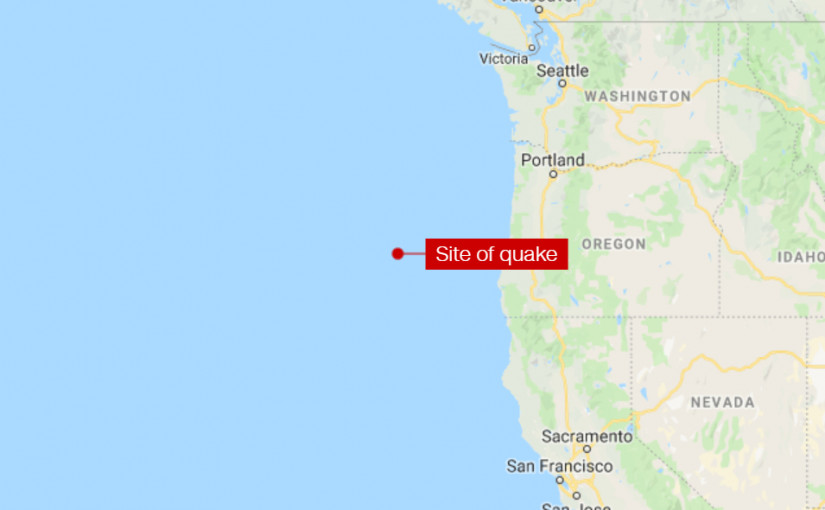 美國俄勒岡州對出海底錄得6.3級地震