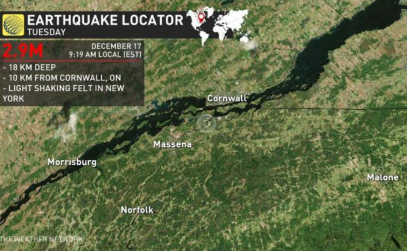 安省東部城鎮發生2.9級地震