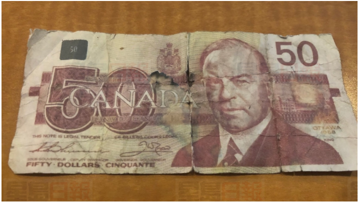 本拿比騎警收到假50元鈔票作捐款