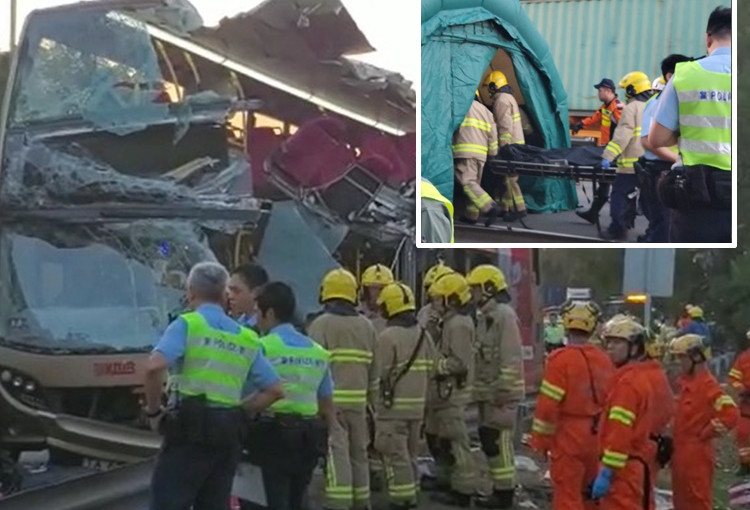 粉嶺公路九巴車禍  最少5死32傷