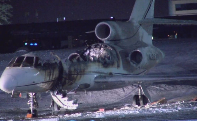 萬錦Buttonville機場1架中型企業飛機遭縱火燒毀