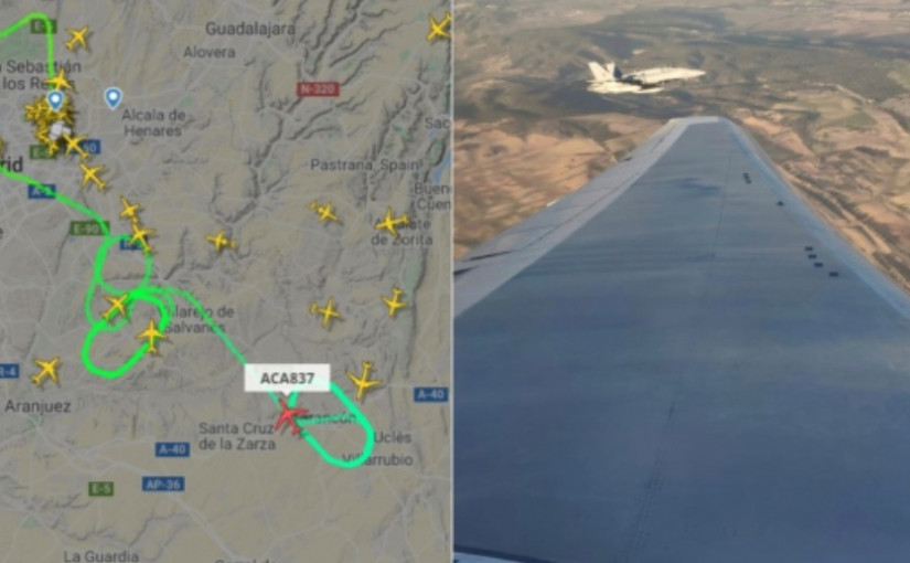 加航西班牙飛多倫多航班 引擎故障輪胎破裂急降馬德里機場