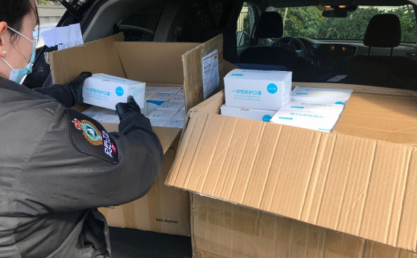 三角洲警方向兩名抬價出售呼吸器與手術用口罩的人各罰款500元