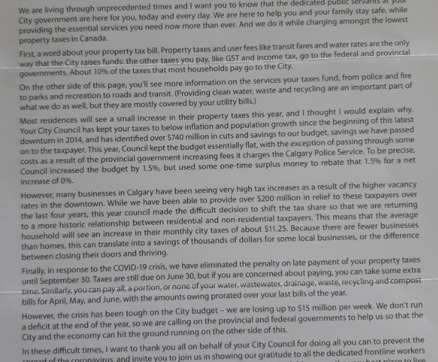 卡城市長附函解釋物業稅單受質疑