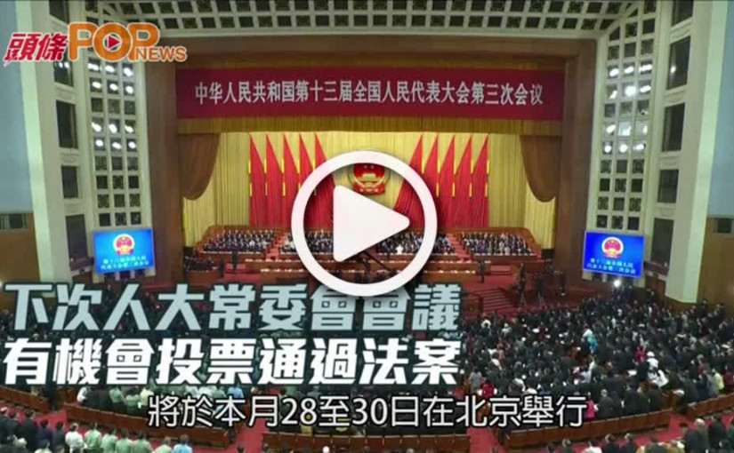 下次人大常委會會議 有機會投票通過法案
