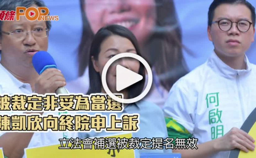 被裁定非妥為當選  陳凱欣向終院申上訴