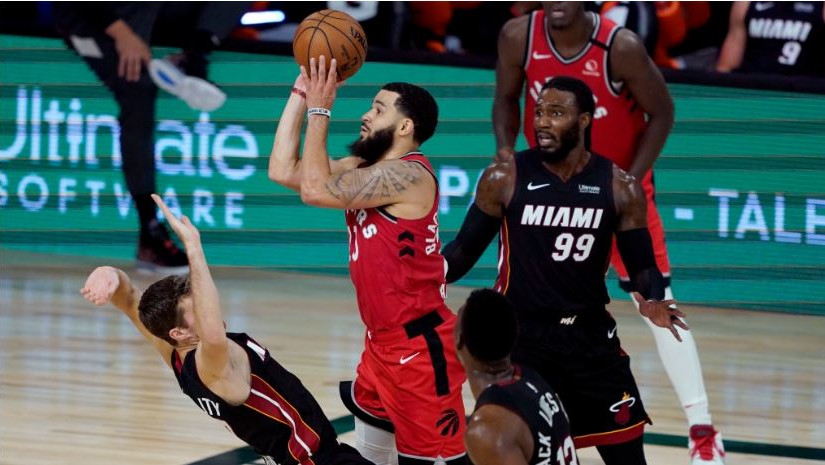 NBA 多倫多猛龍隊107：103擊敗邁阿密熱火隊