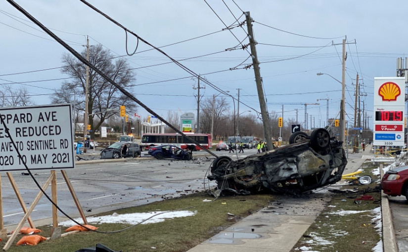 【更新】北約克3車相撞6人受傷 一男子情況危殆