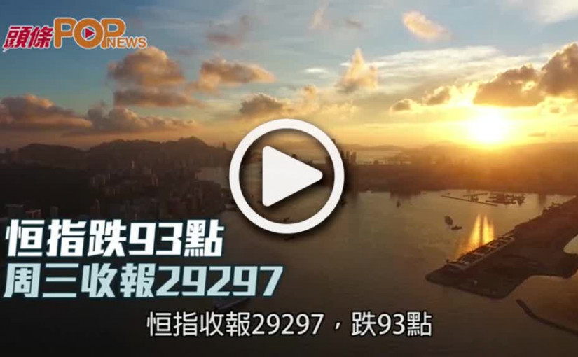 恒指跌93點  周三收報29297