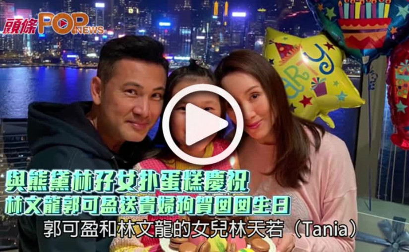 與熊黛林孖女扑蛋糕慶祝  林文龍郭可盈送貴婦狗賀囡囡生日