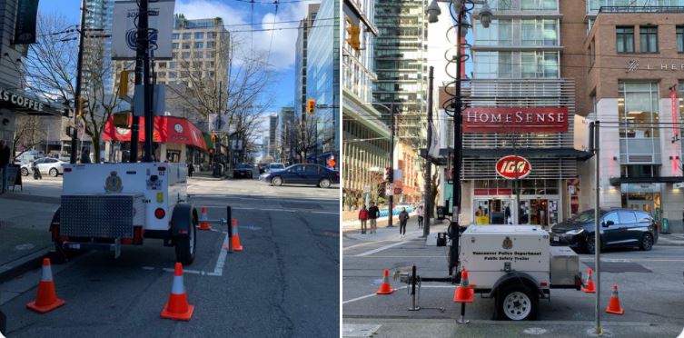 市中心暴力商店盜竊案大幅增加 溫哥華警方部署公共拖車攝像設備 打擊罪行