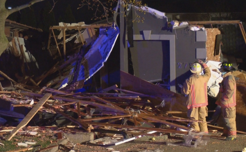 住宅發生爆炸 被夷為平地